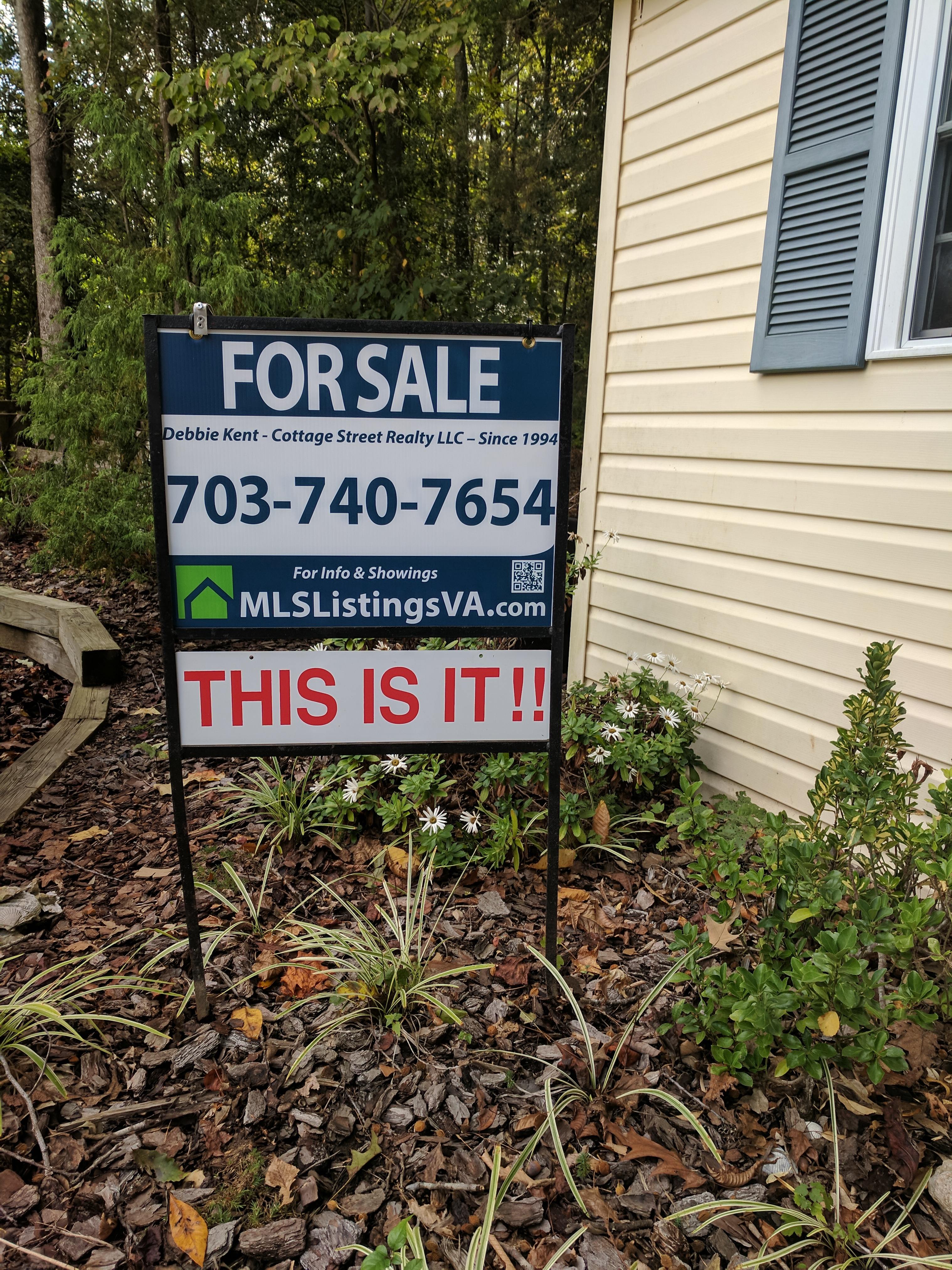 Frame Sign for For Sale By Owner Flat Fee MLS Home Sellers Virginia